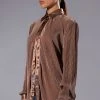 DAY TIME PLISSE BUTTON DOWN TOP -helmut shop day time plisse button down top beige 1 1