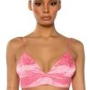 DAYDREAM SATIN FLORAL BRALETTE -helmut shop daydream satin floral bralette pink 1 1