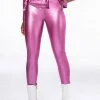 DAYTIME DISCO FAUX LEATHER LEGGING -helmut shop daytime disco faux leather legging pink 1 1