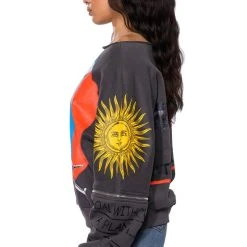 DEEP THOUGHTS OVERSIZED GRAPHIC SWEATSHIRT -helmut shop deep thoughts oversized graphic sweatshirt grey multi 7 7 c1