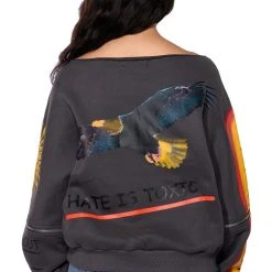 DEEP THOUGHTS OVERSIZED GRAPHIC SWEATSHIRT -helmut shop deep thoughts oversized graphic sweatshirt grey multi 8 8 c1