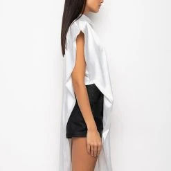 DESIRE MAXI BUTTON UP BLOUSE -helmut shop desire maxi button up blouse white 7 7