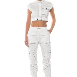 DESTINATION CROPPED CARGO TOP -helmut shop destination cropped cargo top ivory 3 3