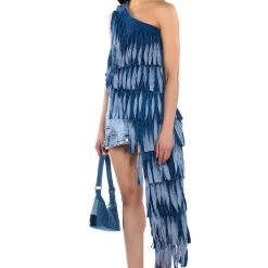 DESTINY DISTRESSED DENIM TOP -helmut shop destiny distressed denim top blue 2 2