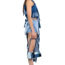 DESTINY DISTRESSED DENIM TOP -helmut shop destiny distressed denim top blue 4 4