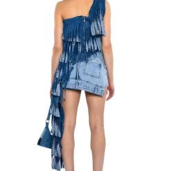 DESTINY DISTRESSED DENIM TOP -helmut shop destiny distressed denim top blue 6 6