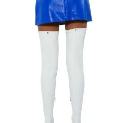 DETERMINED MIND FAUX LEATHER SKIRT -helmut shop determined mind faux leather skirt royal blue 12 12