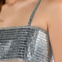 DISCO BALL MIRROR BRALETTE -helmut shop disco ball mirror bralette silver 11 11