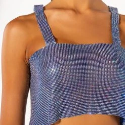 DISCO FEVER RHINESTONE BRALETTE -helmut shop disco fever rhinestone bralette blue 6 6