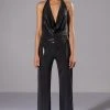 DO BETTER METALLIC COWL NECK JUMPSUIT