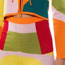 DONNA KNIT BOOTY SHORT -helmut shop donna knit booty short orange multi 10 10