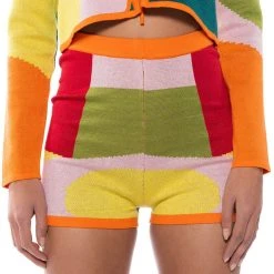 DONNA KNIT BOOTY SHORT -helmut shop donna knit booty short orange multi 3 3