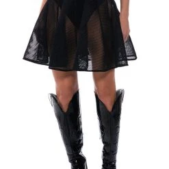 DONT HATE THE PLAYER PLEATED MESH MINI SKIRT