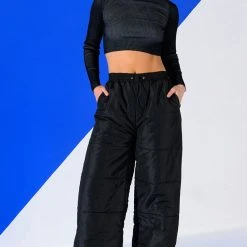 DOUBLE UP PUFFER PULL ON JOGGER -helmut shop double up puffer pull on jogger black 2 2