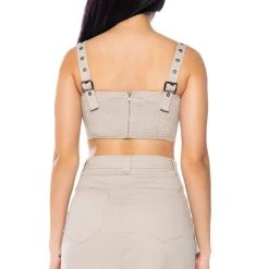 DOWN FOR ANYTHING CARGO CROP TOP -helmut shop down for anything cargo crop top gray 6 6