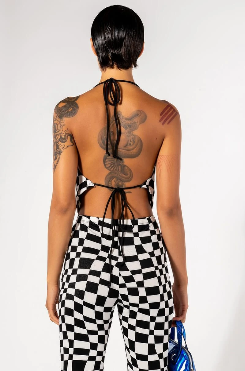 DOWN TO BUSINESS COWL NECK MESH CROP TOP 8 DOWN TO BUSINESS COWL NECK MESH CROP TOP - Image 6