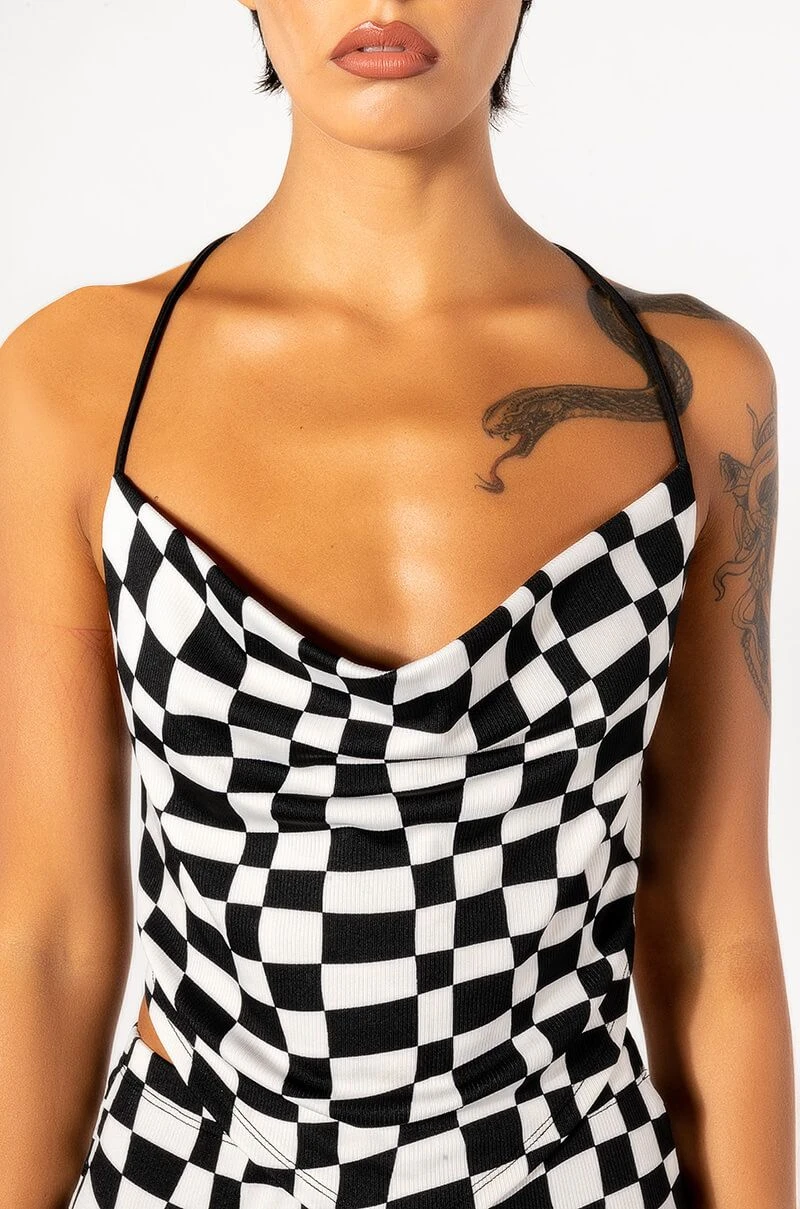 DOWN TO BUSINESS COWL NECK MESH CROP TOP 9 DOWN TO BUSINESS COWL NECK MESH CROP TOP - Image 7