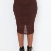 DRAMA FREE CINCHED MESH MIDI SKIRT