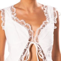 DREAMY TIE FRONT LACE DETAIL SLEEVELESS BLOUSE 13 DREAMY TIE FRONT LACE DETAIL SLEEVELESS BLOUSE -helmut shop dreamy tie front lace detail sleeveless blouse white 6 6