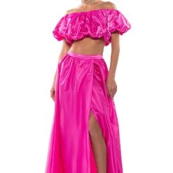 DRESS LIKE ROYALTY VOLUME CROP TOP -helmut shop dress like royalty volume crop top pink 3 3