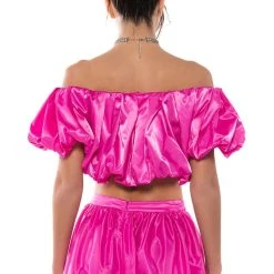 DRESS LIKE ROYALTY VOLUME CROP TOP -helmut shop dress like royalty volume crop top pink 7 7