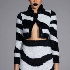 EASY DOES IT KNIT MINI SKIRT -helmut shop easy does it knit mini skirt black white 2 2