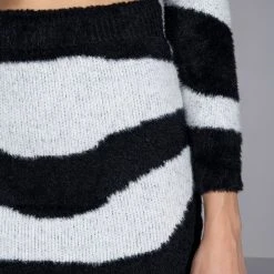 EASY DOES IT KNIT MINI SKIRT -helmut shop easy does it knit mini skirt black white 7 7