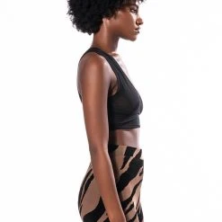 EASY GOING MESH DEEP V BRA TOP -helmut shop easy going mesh deep v bra top black 5 5