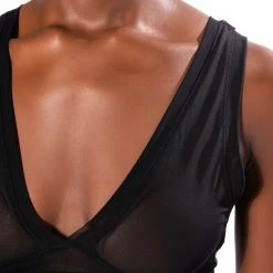 EASY GOING MESH DEEP V BRA TOP -helmut shop easy going mesh deep v bra top black 7 7