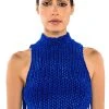 ECHO VELVET SLEEVELESS TOP IN BLUE -helmut shop echo velvet sleeveless top in blue blue 1 1