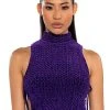 ECHO VELVET SLEEVELESS TOP IN PURPLE -helmut shop echo velvet sleeveless top in purple purple 1 1