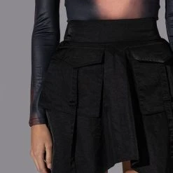 EDNA SYMMETRIC CARGO MINI SKIRT -helmut shop edna symmetric cargo mini skirt black 8 8