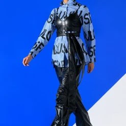 EFFORTLESSLY FAB BRA DETAIL LAYERED BUTTON DOWN BLOUSE -helmut shop effortlessly fab bra detail layered button down blouse blue multi 2 2