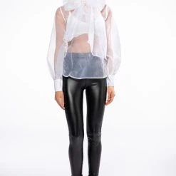 ELIZA MULTI WEAR SHEER BLOUSE -helmut shop eliza multi wear sheer blouse white 8 8
