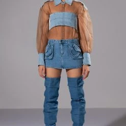 ELLORY DENIM DETAILED MESH BUTTON DOWN -helmut shop ellory denim detailed mesh button down taupe 3 3