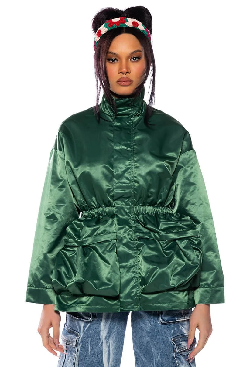 EMERALD CITY CINCHED NYLON JACKET 3 EMERALD CITY CINCHED NYLON JACKET