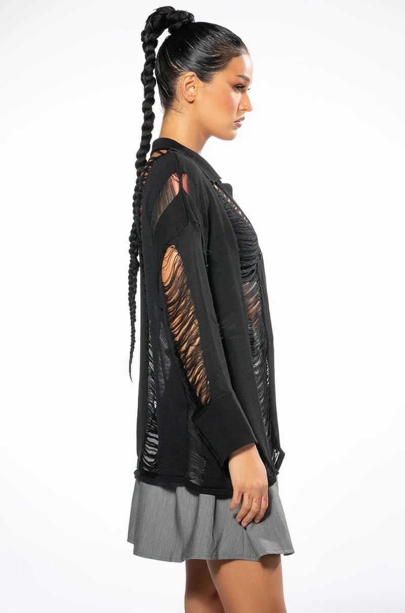 EMERSON SHREDDED KNIT BUTTON DOWN 7 EMERSON SHREDDED KNIT BUTTON DOWN - Image 5