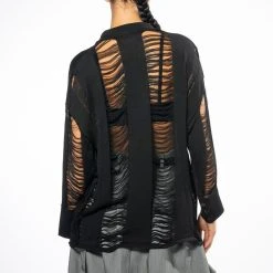 EMERSON SHREDDED KNIT BUTTON DOWN 15 EMERSON SHREDDED KNIT BUTTON DOWN -helmut shop emerson shredded knit button down black 6 6