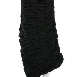 ENCORE SCRUNCHED SLIT MAXI SKIRT -helmut shop encore scrunched slit maxi skirt black 5 5