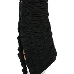 ENCORE SCRUNCHED SLIT MAXI SKIRT -helmut shop encore scrunched slit maxi skirt black 6 6