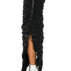 ENCORE SCRUNCHED SLIT MAXI SKIRT -helmut shop encore scrunched slit maxi skirt black 7 7