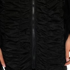 ENCORE SCRUNCHED SLIT MAXI SKIRT -helmut shop encore scrunched slit maxi skirt black 9 9