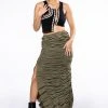 ENCORE SCRUNCHED SLIT MAXI SKIRT