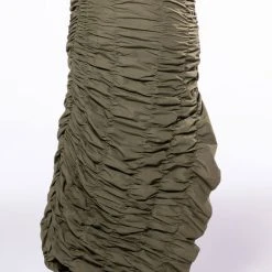 ENCORE SCRUNCHED SLIT MAXI SKIRT -helmut shop encore scrunched slit maxi skirt olive 8 8