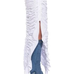 ENCORE SCRUNCHED SLIT MAXI SKIRT 14 ENCORE SCRUNCHED SLIT MAXI SKIRT -helmut shop encore scrunched slit maxi skirt white 5 5