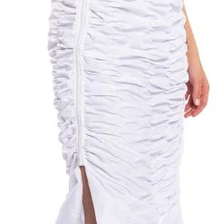 ENCORE SCRUNCHED SLIT MAXI SKIRT 17 ENCORE SCRUNCHED SLIT MAXI SKIRT -helmut shop encore scrunched slit maxi skirt white 8 8