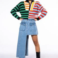 ENJOY TODAY QUARTER ZIP SWEATER -helmut shop enjoy today quarter zip sweater black multi 3 3