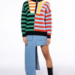 ENJOY TODAY QUARTER ZIP SWEATER -helmut shop enjoy today quarter zip sweater black multi 9 9