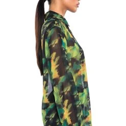 ESCAPE THE ORDINARY PRINTED BUTTON DOWN BLOUSE -helmut shop escape the ordinary printed button down blouse green multi 6 6