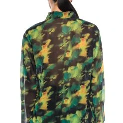 ESCAPE THE ORDINARY PRINTED BUTTON DOWN BLOUSE -helmut shop escape the ordinary printed button down blouse green multi 7 7
